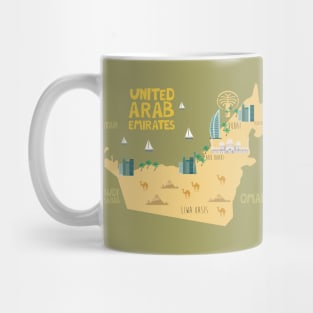 United Arab Emirates Illustrated Map Mug